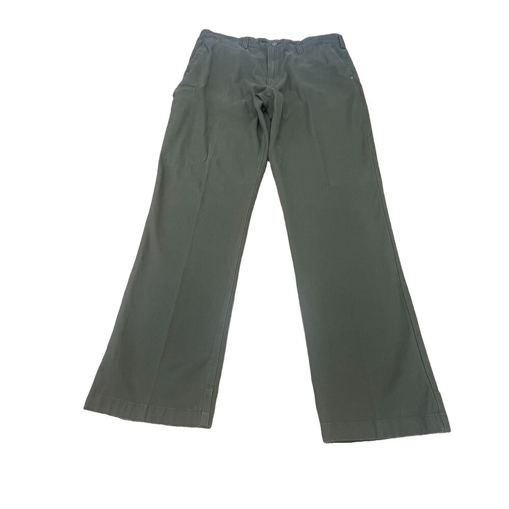 Duluth Trading Co Flex Ballroom Khakis 36x33 Relaxed Fit Green Chino Work Pants